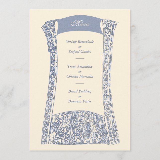 Menu d'événement de mariage de ferronnerie de (Devant)