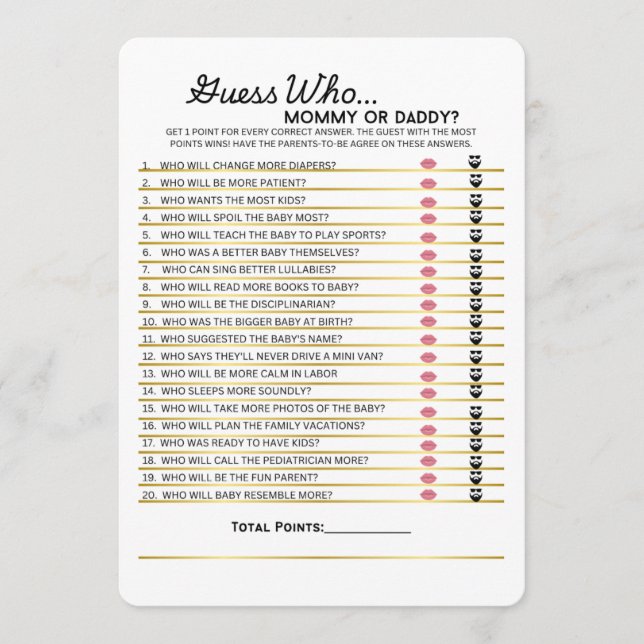 Menu Devinez Qui- Maman ou Papa Jeu (Devant)