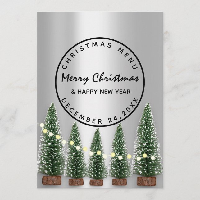 Menu d'hiver de vacances de Noël vert clair (Devant)