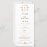 Menu Dîner Baroque Monogramme