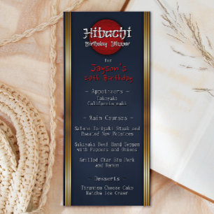Menu Dîner d'anniversaire Hibachi