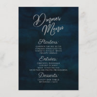 Dîner d'aquarelle bleu foncé de la marine Luster