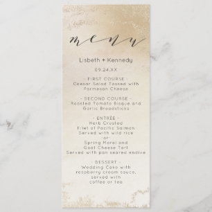 Menu Dîner d'aquarelle Ombre jaune or givrée