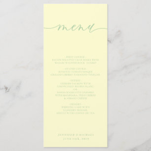 Menu Dîner de mariage simple avec crème de pistache