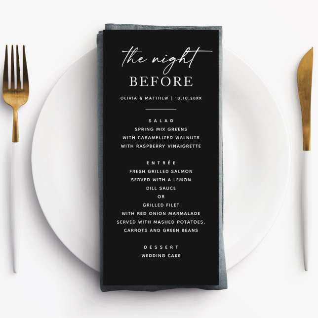 Menu Dîner de répétition noir élégant | Minimaliste mod (Créateur téléchargé)