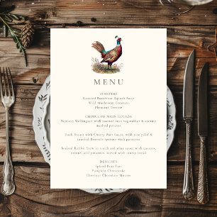 Menu Dîner élégant de chasse automnale au faisan rustiq