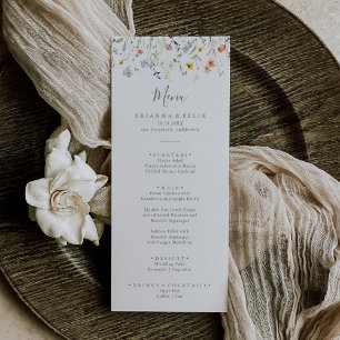 Menu Dîner Floral Multicolor Sauvage