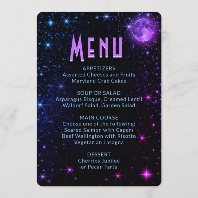 Menu Dîner | Galaxie (Devant)