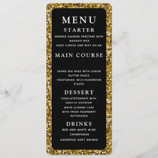 Menu Dîner Gold et Black Mariage
