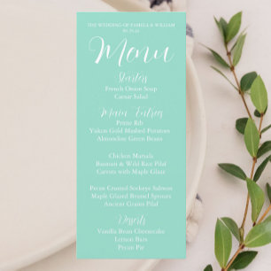 Menu Dîner Mariage à la Seafoam