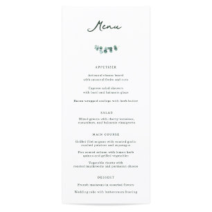 Menu Dîner Mariage Adélaïde