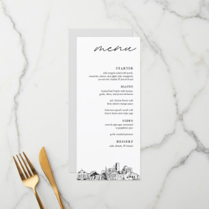 Menu Dîner Mariage moderne Denver Skyline