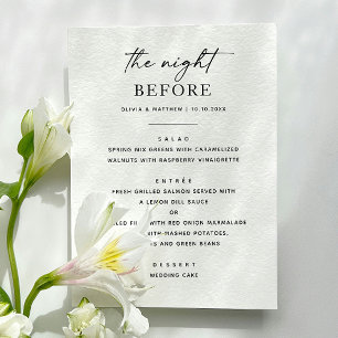 Menu Dîner Simple De Répétition. Nuit avant propreté mo