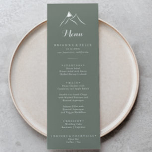 Menu Dîner Vert Blanc Silhouette
