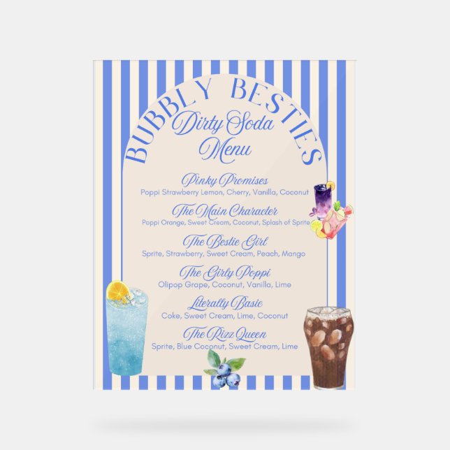 Menu Dirty Soda personnalisé | Panneau de la barre (Recto)