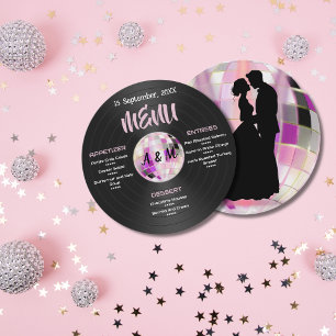 Menu Disco Mariage personnalisable