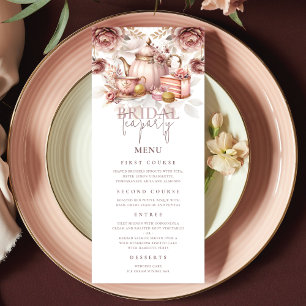 Menu Douche à thé nuptiale Pastel Rose or personnalisé