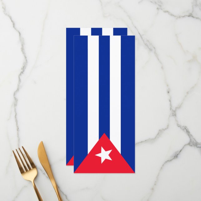Menu Drapeau Cuba (Devant/Arrière en situation)