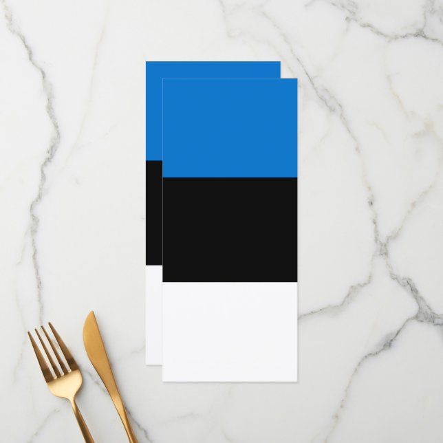 Menu Drapeau de l'Estonie (Devant/Arrière en situation)