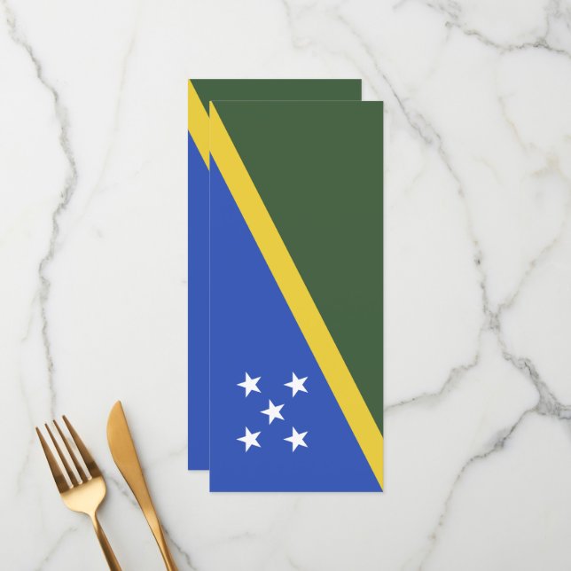Menu Drapeau des Îles Salomon (Devant/Arrière en situation)