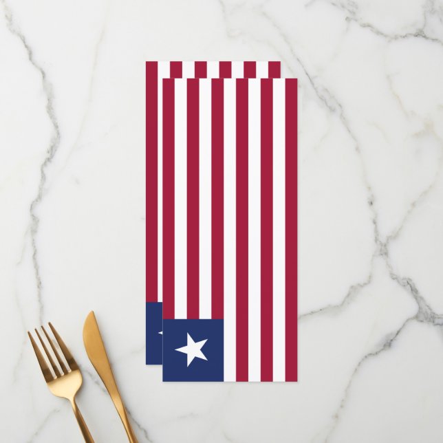Menu Drapeau du Libéria (Devant/Arrière en situation)