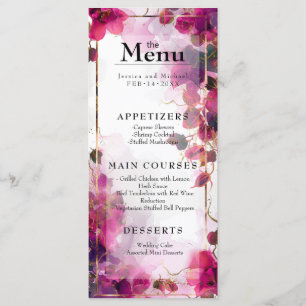 Menu & Drink Fuchsia Enchantment: Watercolor 