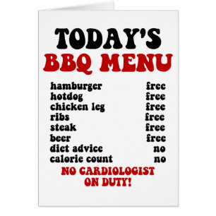 Menu drôle de barbecue