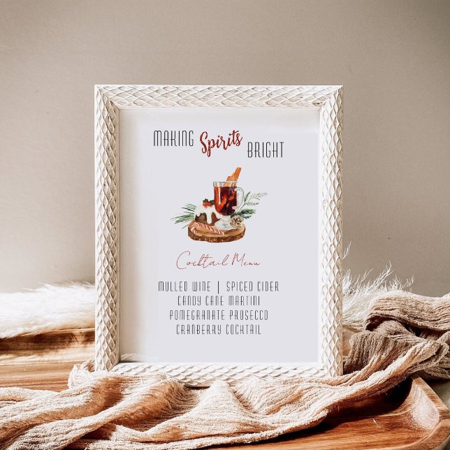 Menu du bar à cocktails pour mariage d'hiver panne (Créateur téléchargé)