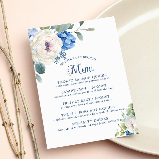 Menu du brunch de la fête des mères aux fleurs de  (Créateur téléchargé)