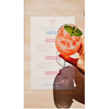 Menu du Café Pink Bow Pâtisserie sur mesure Pastel