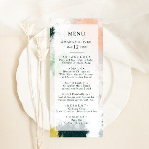 Menu du dîner Abstrait coloré