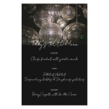 Menu du dîner d'anniversaire de la boîte de nuit S