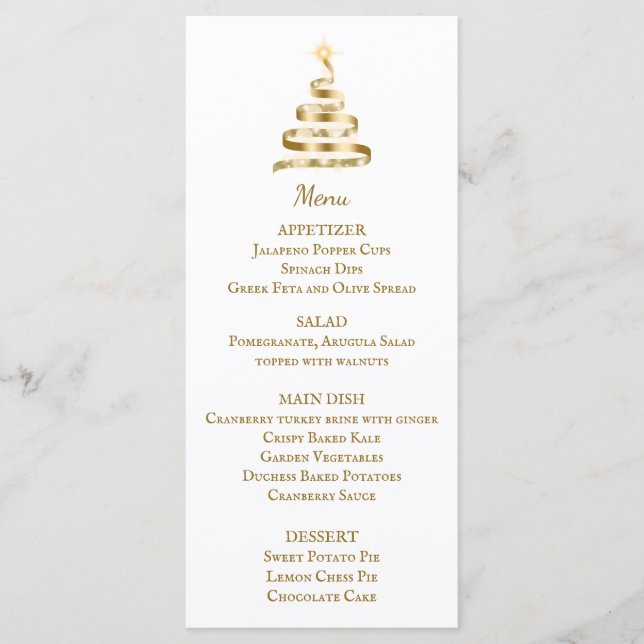 Menu du dîner de Noël (Devant)