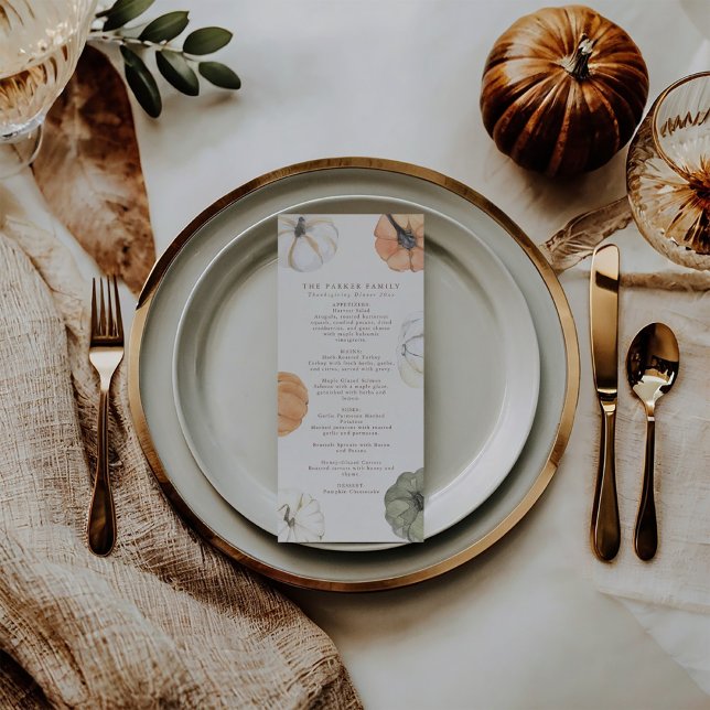 Menu du dîner de Thanksgiving citrouille (Créateur téléchargé)