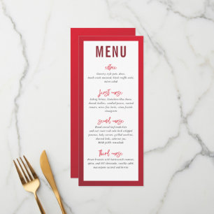 MENU DU DÎNER étoile moderne rouge dégradé de Bour