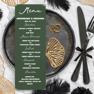 Menu du dîner Olive Green