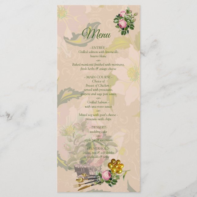 Menu du jardin bush victorien (Devant)