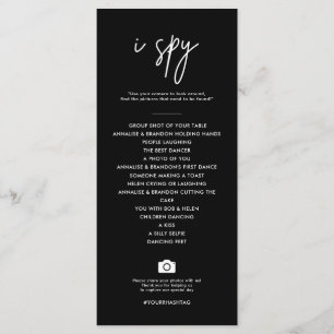 Menu du jeu Mariage de hashtag Black i Spy Modern