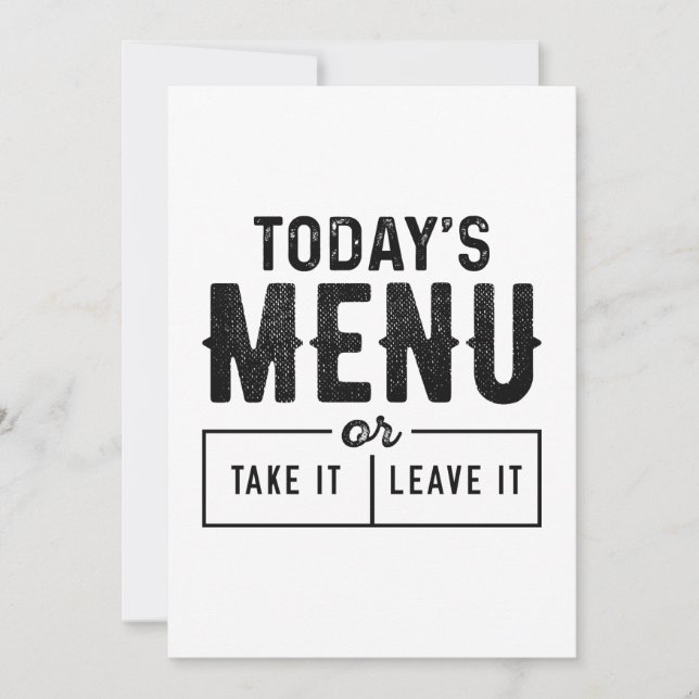 Menu du jour (Devant)