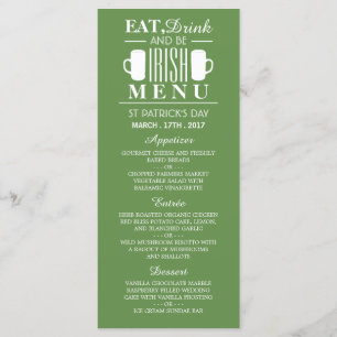 Menu du jour de la Saint-Patrick en irlandais Sham