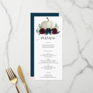 Menu du Mariage de automne Citrouille de la marine