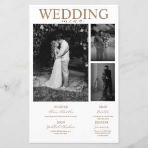 Menu du mariage de collection photo minimaliste mo