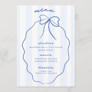 Menu du Mariage de la de la béquille bleue