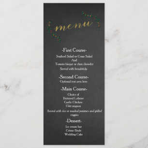 Menu du Mariage de tableau noir de Noël Holiday Ho
