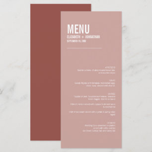 Menu du Mariage de typographie Rose Boho Dusty sim