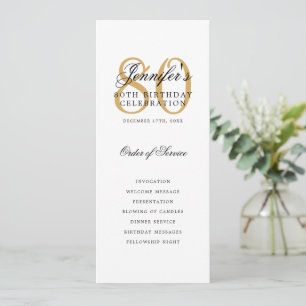 Menu du programme de fête d'anniversaire 80 ans El