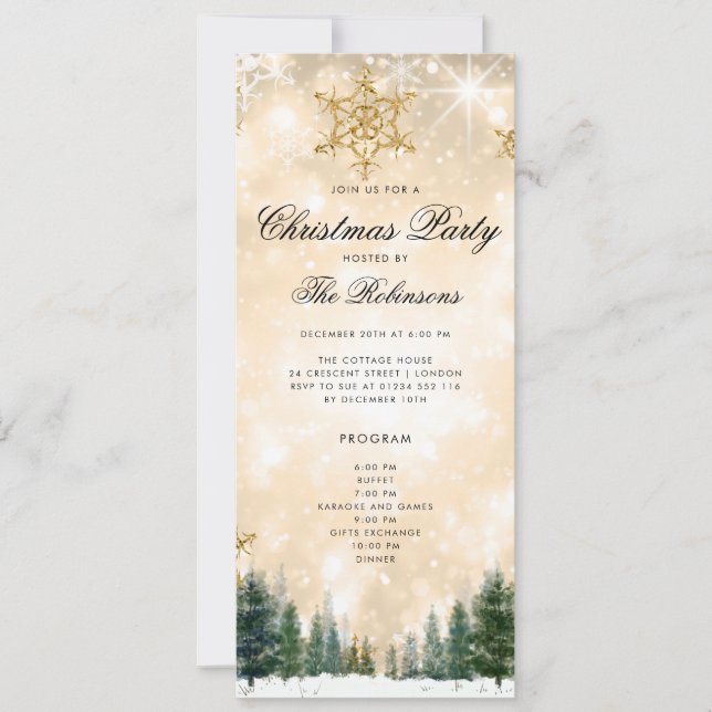 Menu du programme des Invitations de Noël d'hiver  (Devant)