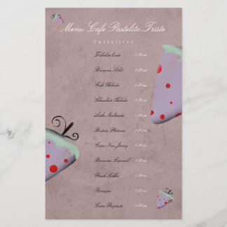 Menu du restaurant personnalisé fraise