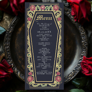 Menu du Rose de café gothique Mariage bleu