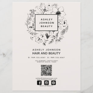 Menu du Spa de services Black 3 de QR Code moderne